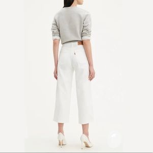 Levi’s Mile High Cropped Wide-Leg White Jeans